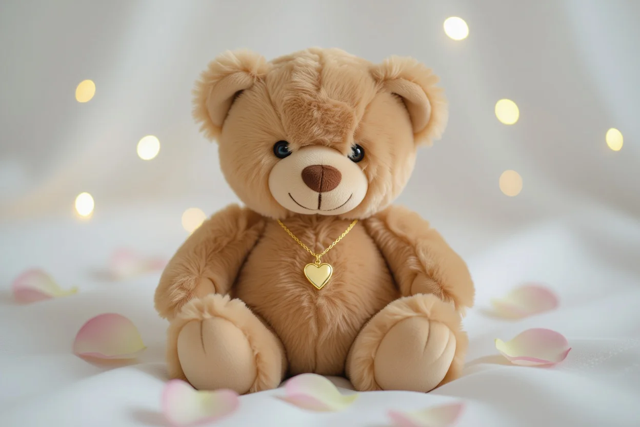 Mountova teddy bear with hidden necklace surprise romantic gift for her