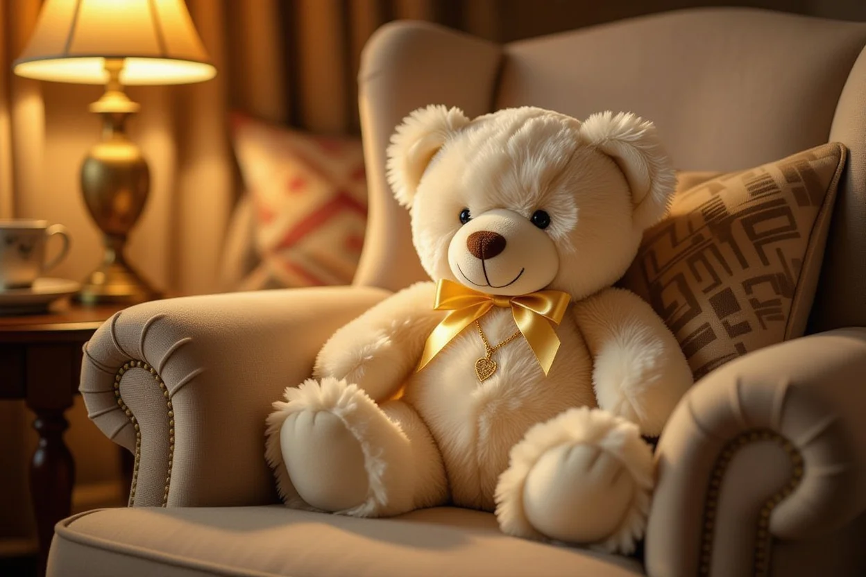 Romantic teddy bear with hidden necklace compartment - perfect Valentine's Day gift for her