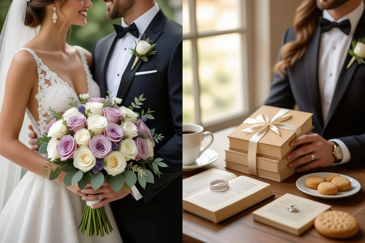 Visual comparison between grand romantic gestures and simple thoughtful gifts showing the power of everyday appreciation