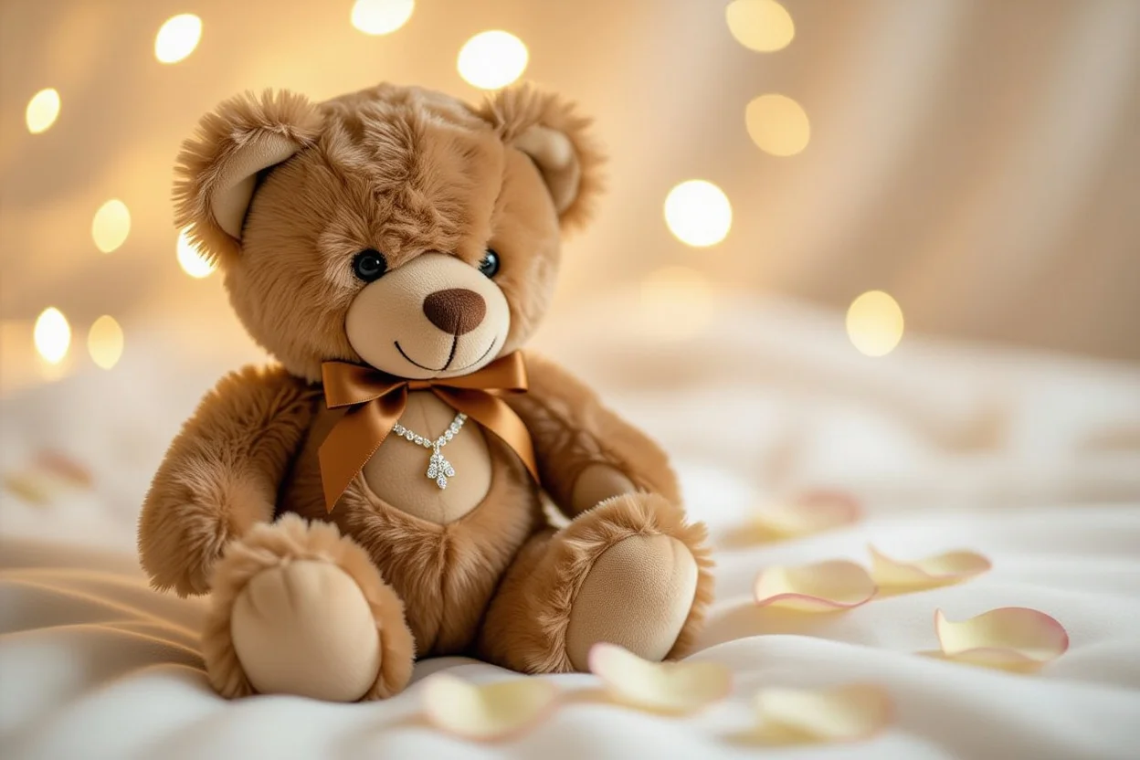 Teddy bear with hidden surprise necklace romantic gift for girlfriend