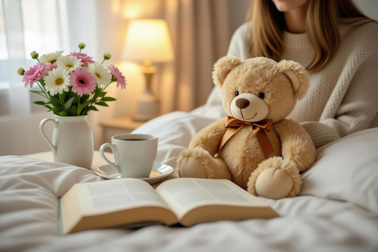 Practical teddy bear gift integrated into daily life showing lasting value and thoughtfulness