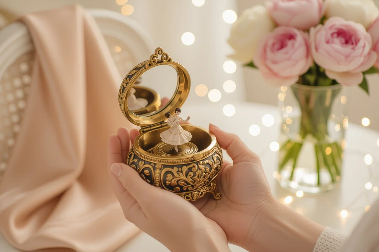 Romantic music box gift creating magical moments - meaningful presents that express deep love