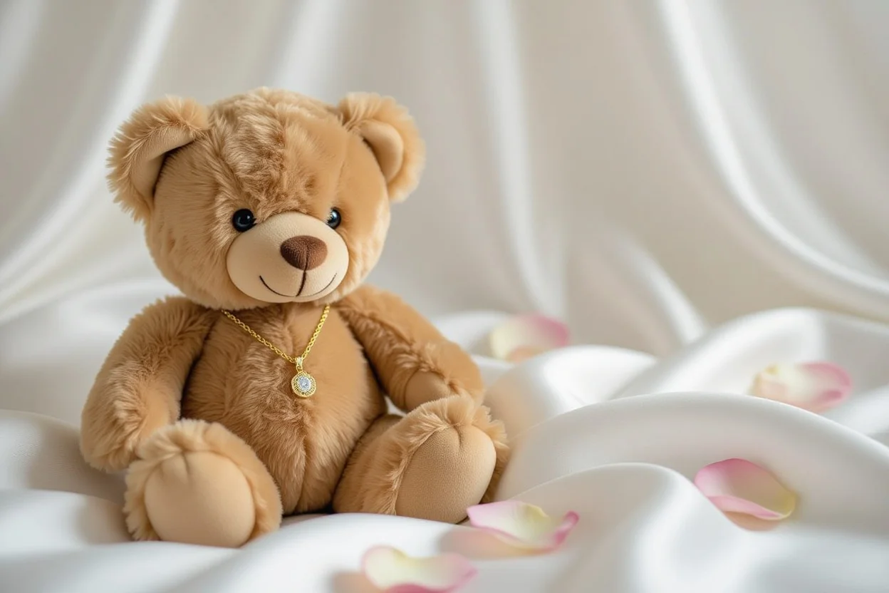 Mountova Pro Teddy Bear with hidden necklace surprise romantic gift