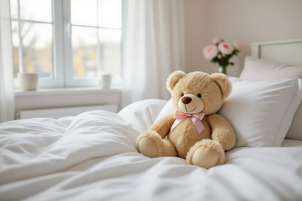 Teddy bear romantic bedroom surprise gift idea for everyday relationship moments