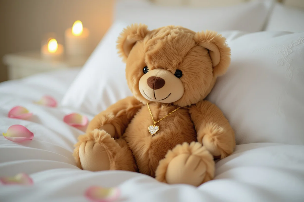 Mountova Pro Teddy Bear with hidden necklace surprise romantic gift for her