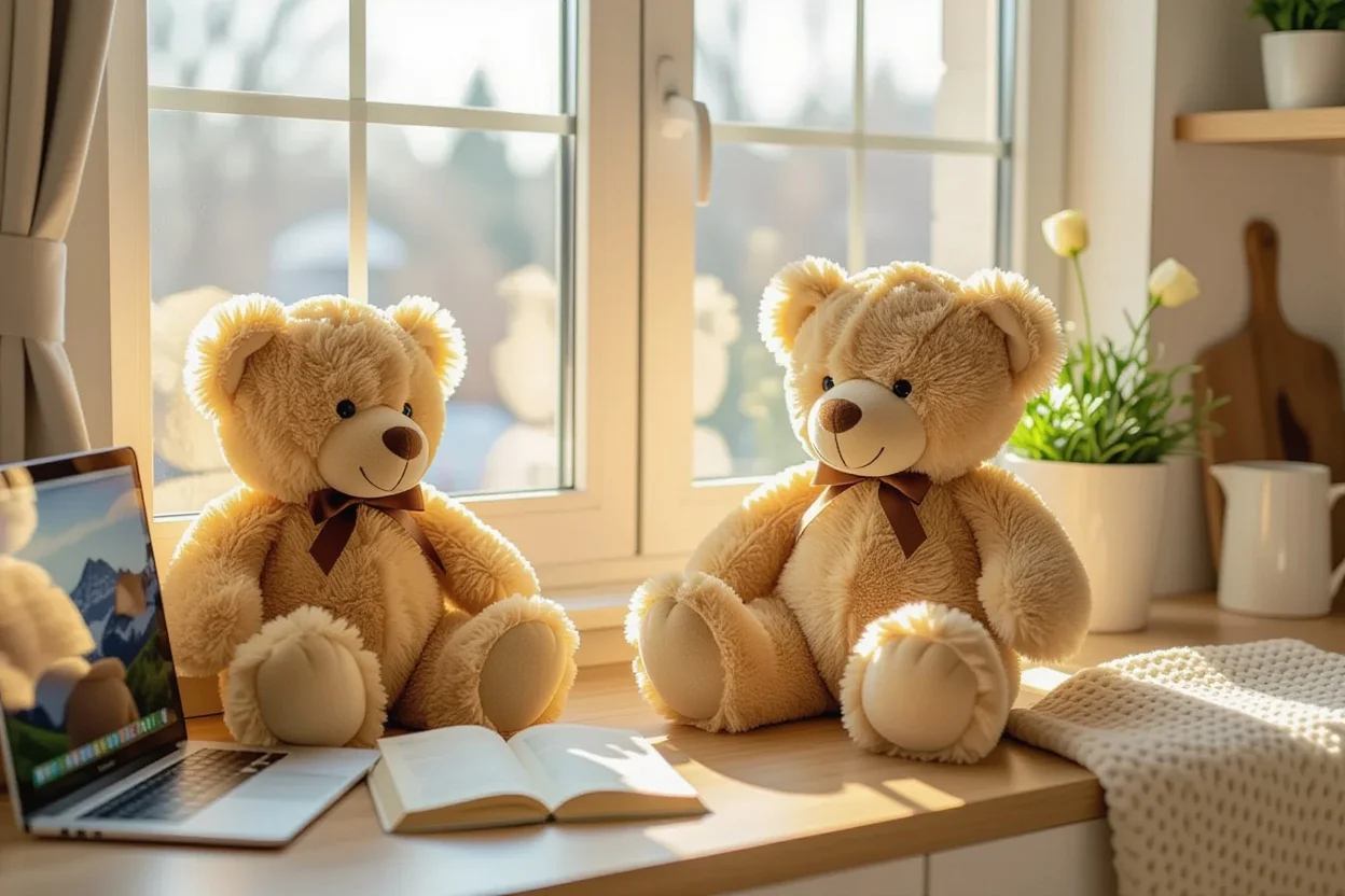 Mountova teddy bear integrated into daily life moments showing lasting companionship