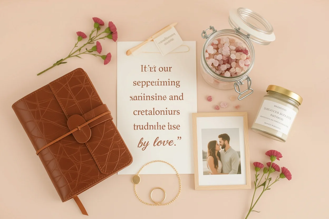 Meaningful daily gifts for girlfriend including jewelry, journal, bath products and personal keepsakes