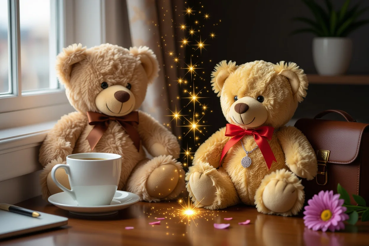 Ordinary Tuesday transformed into magical day with surprise teddy bear necklace gift