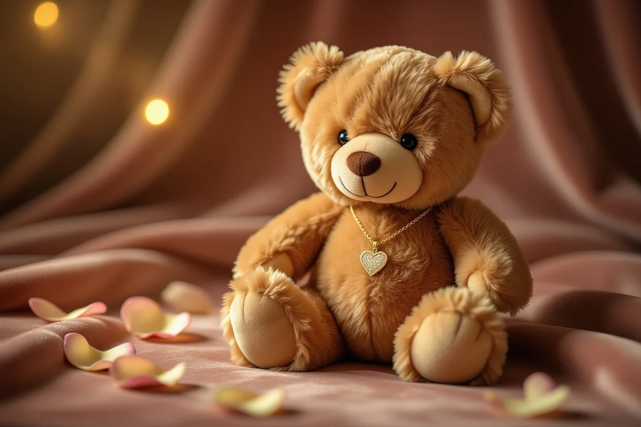 Mountova Pro Teddy Bear with hidden surprise necklace compartment revealed, romantic gift for her