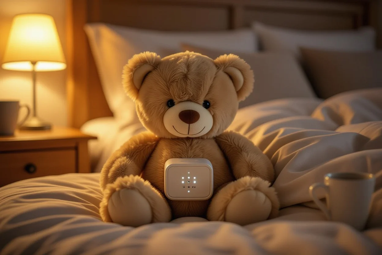 Whispering appreciation teddy bear on bedside table - romantic daily reminder gift
