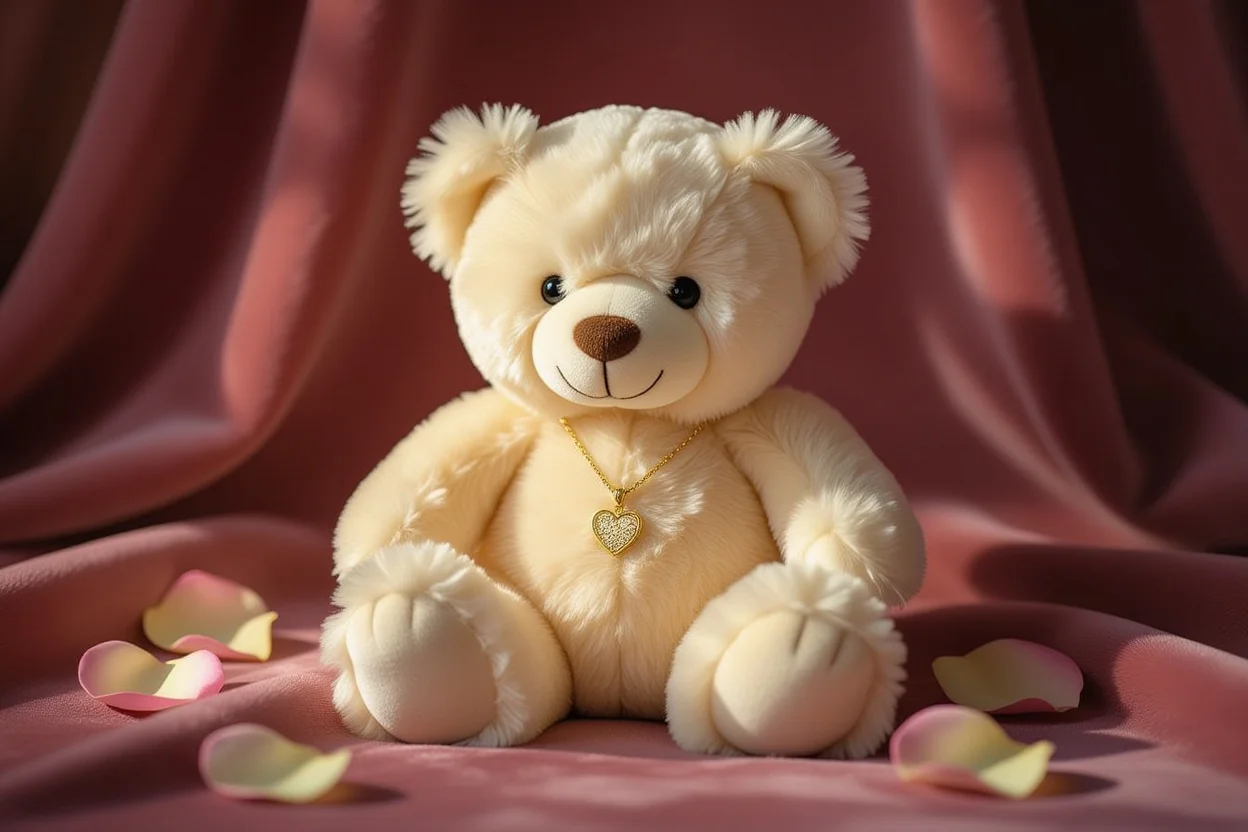 Romantic teddy bear with hidden necklace surprise gift for anniversary Valentine's Day