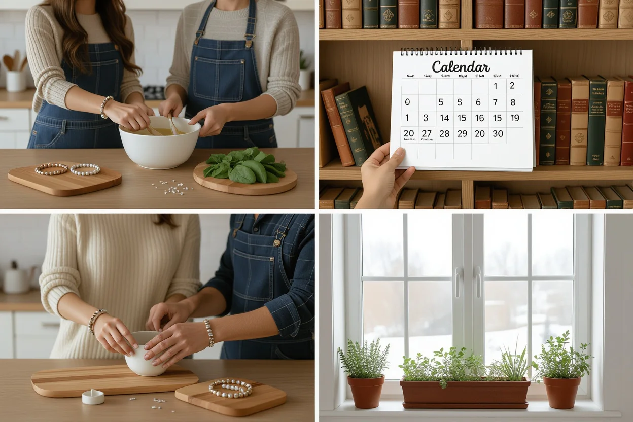 Montage showing how practical romantic gifts become integrated into couple's daily life and memories