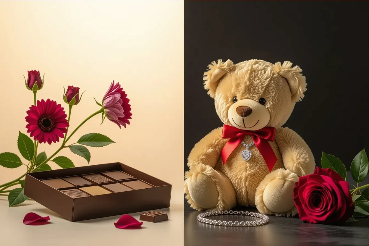 Comparison of temporary gifts versus lasting romantic teddy bear gift set