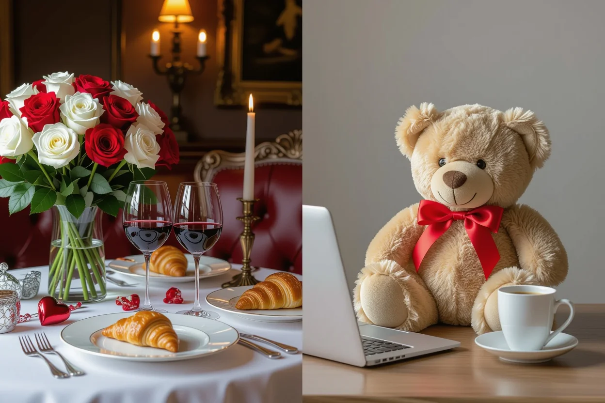 Comparison of Valentine's Day gifts versus everyday teddy bear romantic gestures