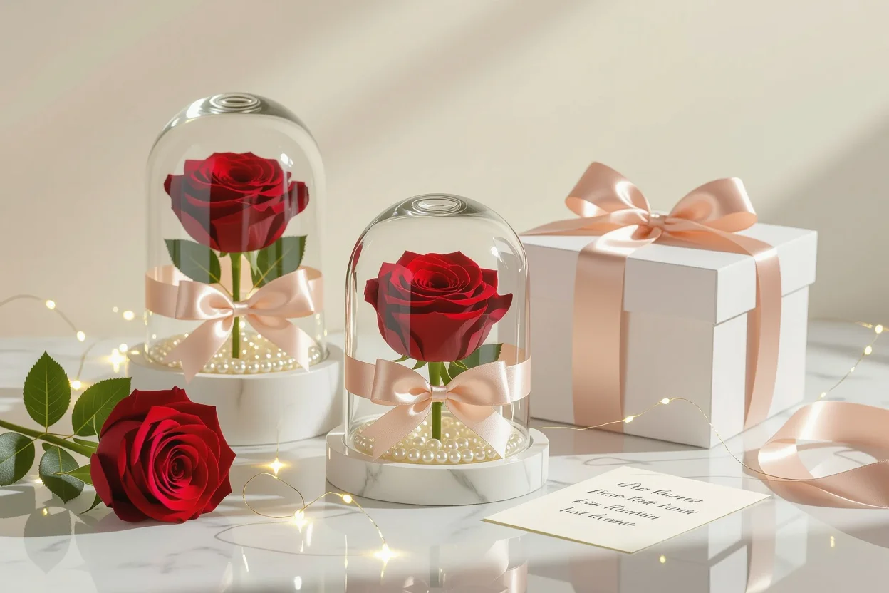 Luxury preserved roses and romantic gifts arrangement for Valentine's Day and apologies