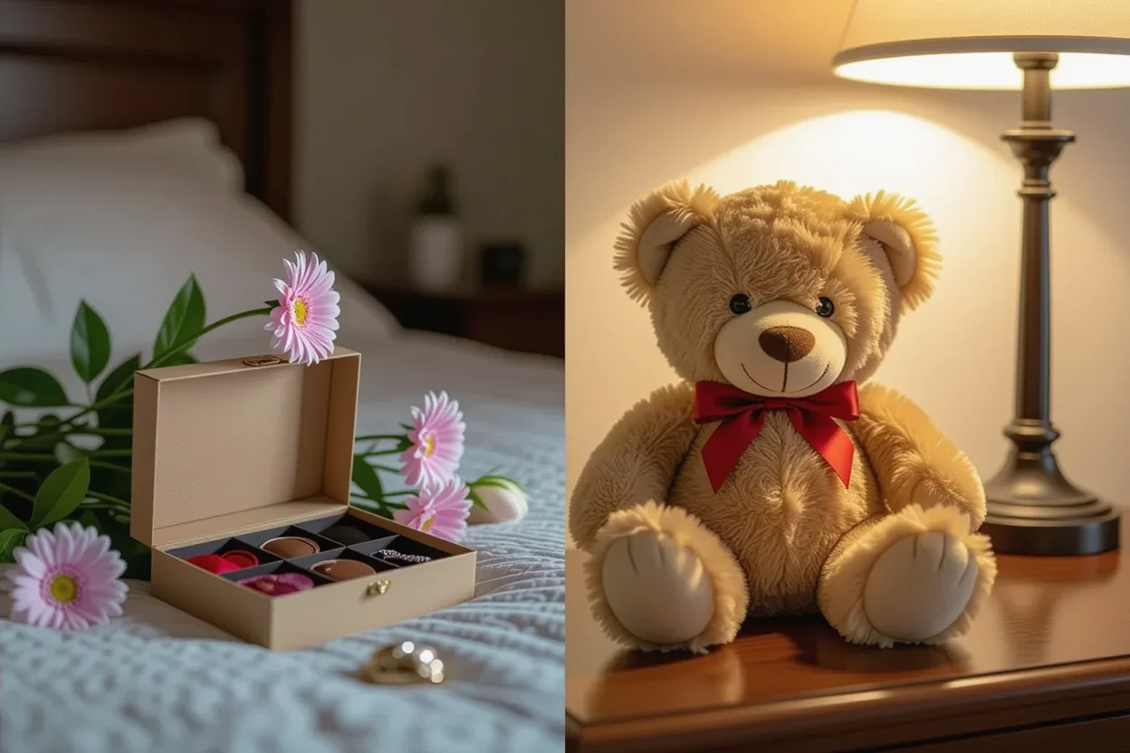 Comparison of temporary gifts versus lasting teddy bear with hidden compartment gift