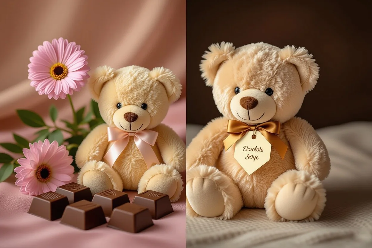 Comparison of temporary gifts versus lasting teddy bear gifts for romantic occasions