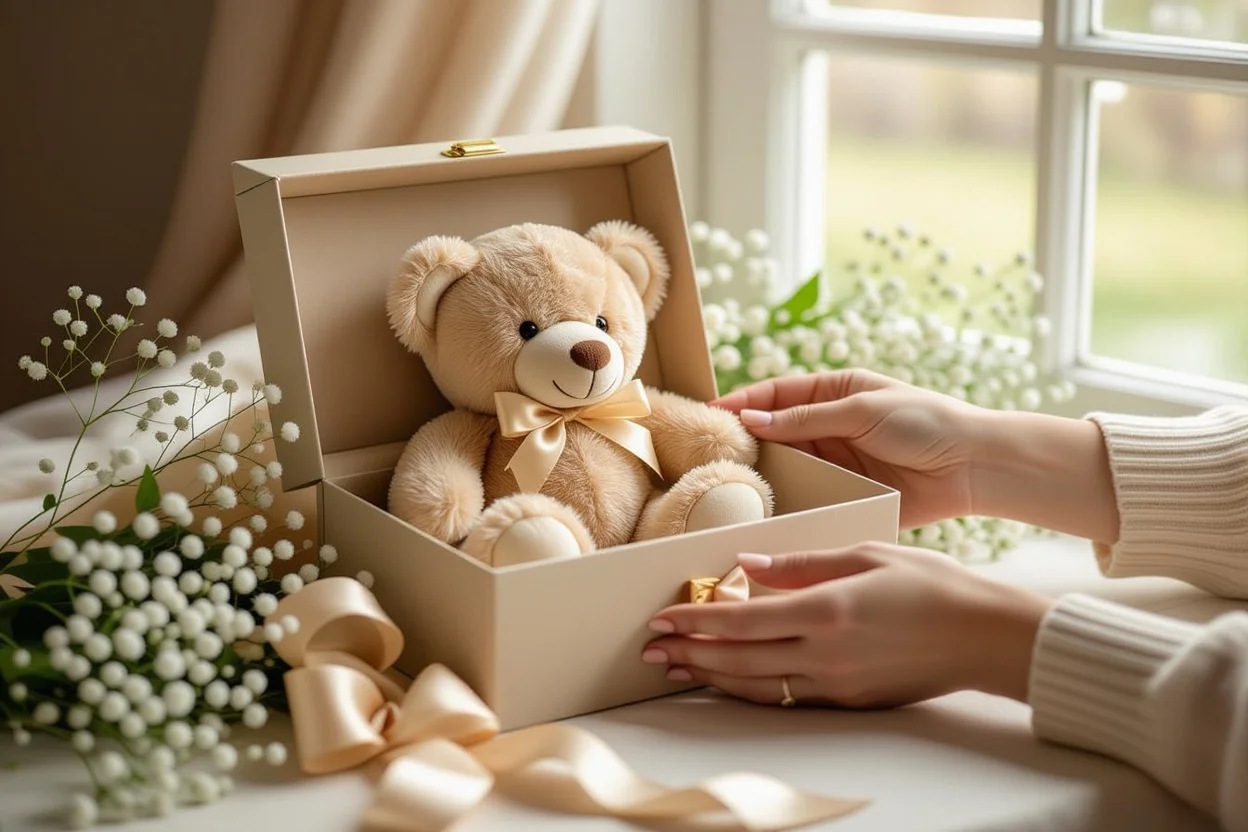 Surprise romantic gift box with custom teddy bear and love letter - thoughtful gifts for her