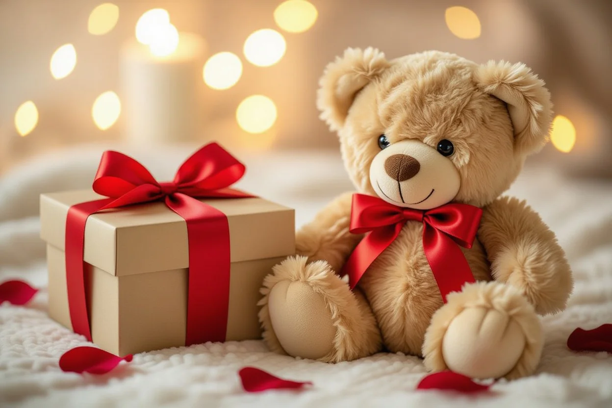 Close-up of Mountova Pro Teddy Bear showing hidden surprise compartment and premium quality details