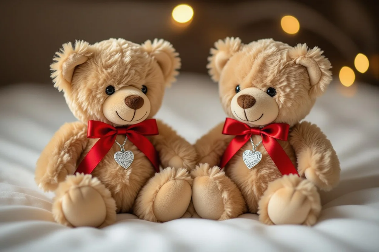 Teddy bear with hidden necklace surprise gift for romantic apology