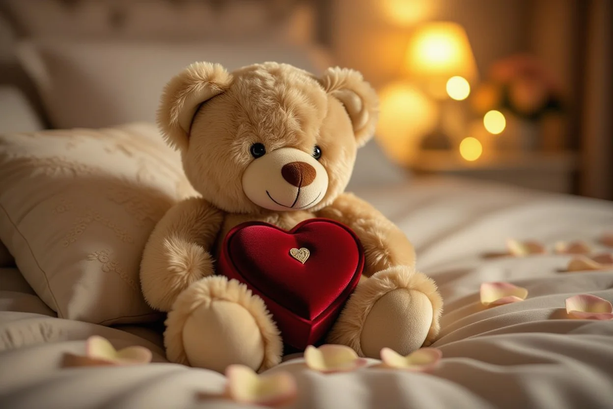 Hidden surprise teddy bear gift with romantic present tucked inside for apology gift
