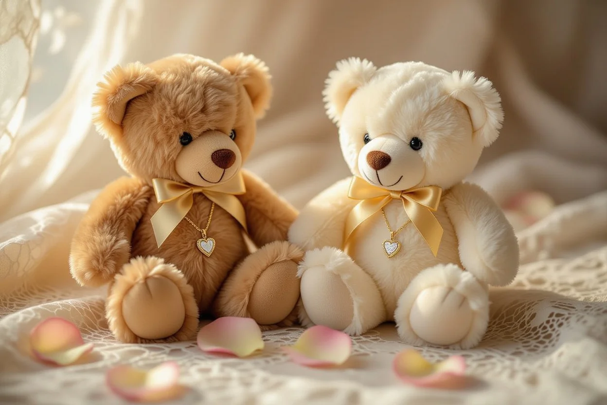 Teddy bear with hidden necklace compartment surprise gift for girlfriend Valentine's Day