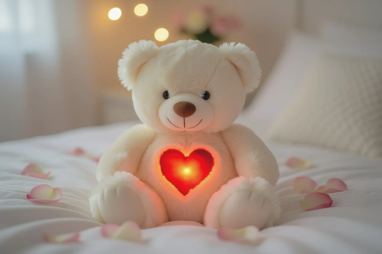 Romantic teddy bear with hidden heart compartment - perfect healing gift for girlfriend
